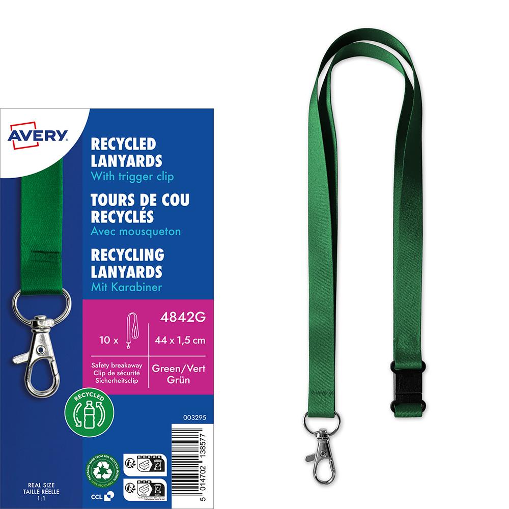 Лента за бадж Avery 44/1.5см зелен 10бр | JAR Computers Лента за бадж Avery 44/1.5см зелен 10бр