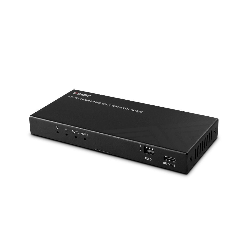 LINDY LNY-38534 :: 2-портов HDMI 8K60 сплитер с Audio & Downscaling | JAR Computers LINDY LNY-38534 :: 2-портов HDMI 8K60 сплитер с Audio & Downscaling