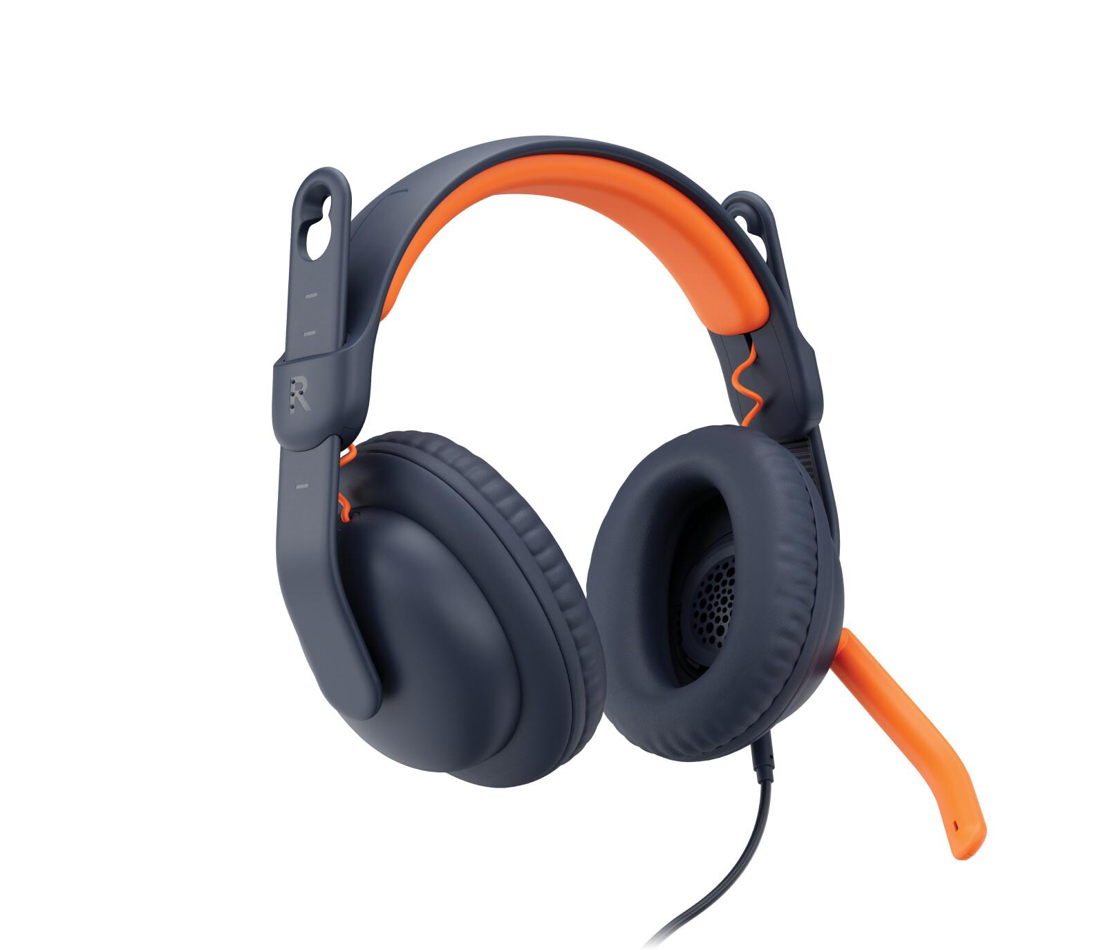 Logitech Zone Learn Слушалки Жичен Лента за глава Образование Син, Оранжев