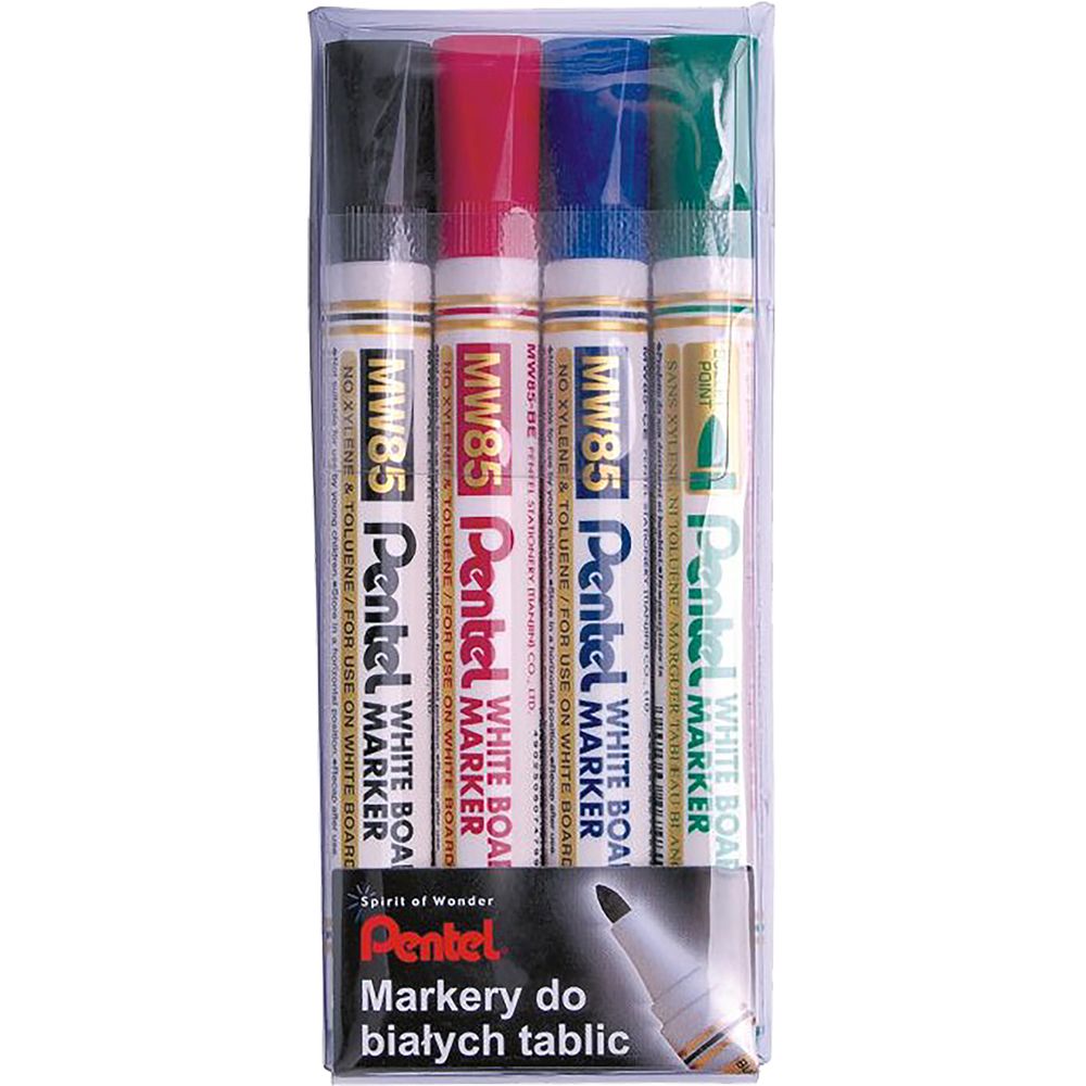 Маркер Борд Pentel MW85 4 Цвята объл