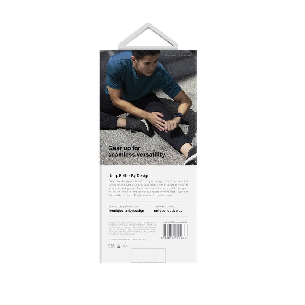Удароустойчив TPU кейс с вградена каишка за Apple Watch 44мм, 45мм - Uniq Monos 2in1 Protective Case With Strap (сив) | JAR Computers Удароустойчив TPU кейс с вградена каишка за Apple Watch 44мм, 45мм - Uniq Monos 2in1 Protective Case With Strap (сив)
