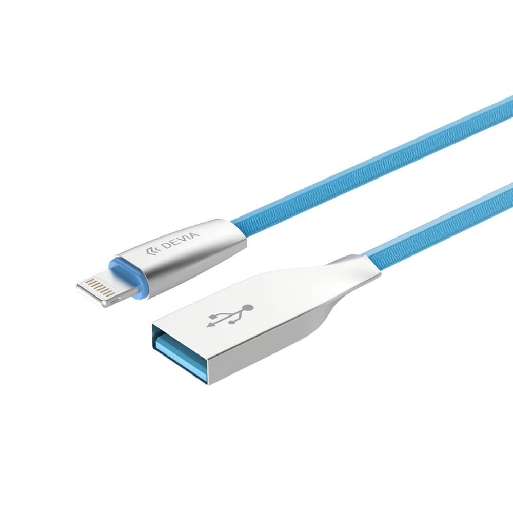 USB кабел за iPhone 8, iPhone 7 и Apple продукти с Lightning вход - Devia Spanker Kirsite Lightning USB Cable (син) | JAR Computers USB кабел за iPhone 8, iPhone 7 и Apple продукти с Lightning вход - Devia Spanker Kirsite Lightning USB Cable (син)