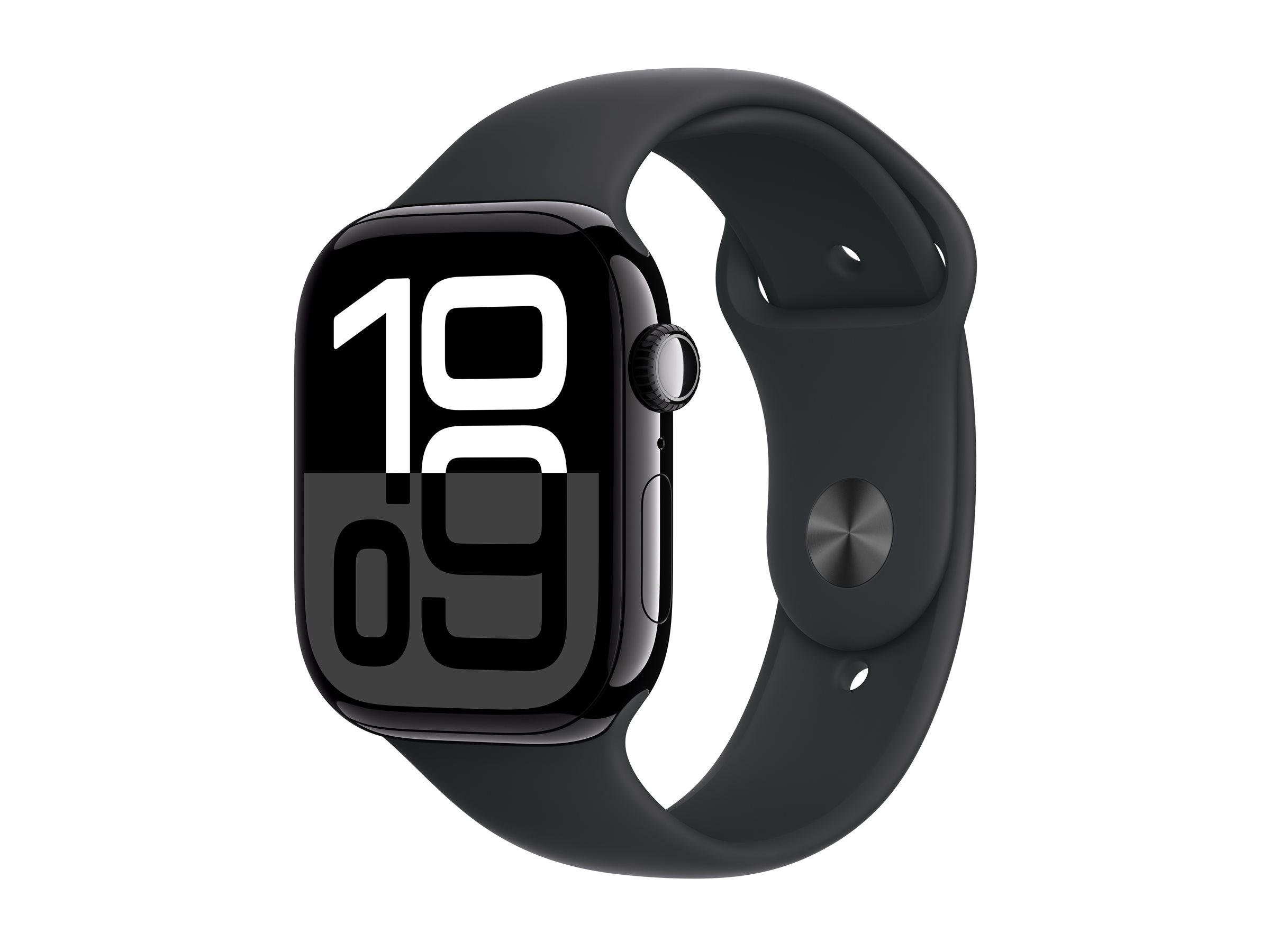 APPLE Watch Series 10 GPS 46mm Jet Black Aluminium Case with Black Sport Band - S/M | JAR Computers APPLE Watch Series 10 GPS 46mm Jet Black Aluminium Case with Black Sport Band - S/M