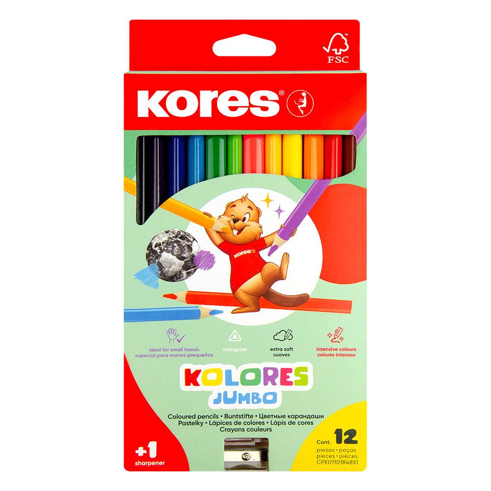 Цветни моливи Kores Jumbo 12цв | JAR Computers Цветни моливи Kores Jumbo 12цв