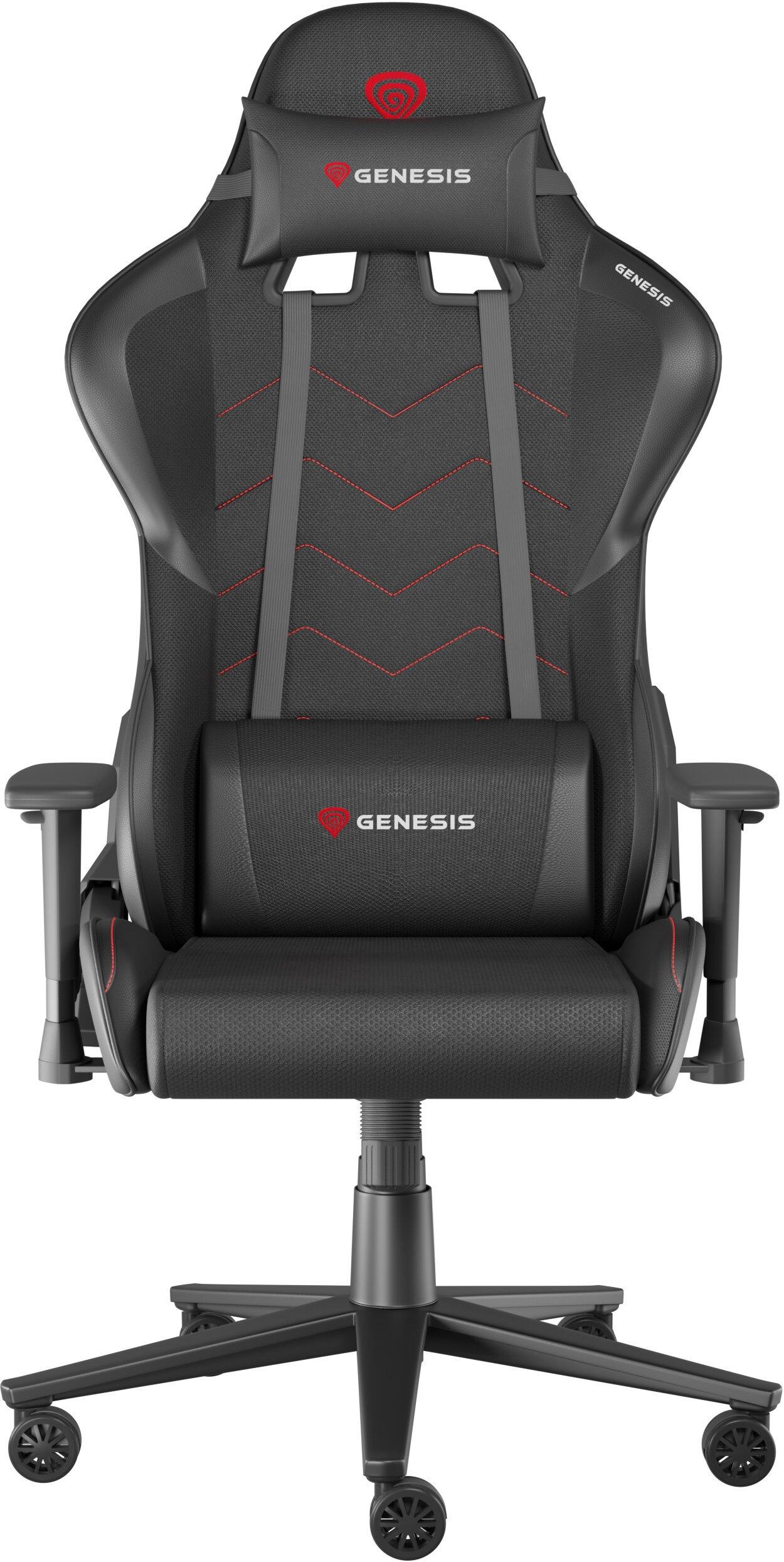 Геймърски стол Genesis Nitro 550 G2, еко кожа, PP база, регулируеми подлакътници, черен | JAR Computers Геймърски стол Genesis Nitro 550 G2, еко кожа, PP база, регулируеми подлакътници, черен