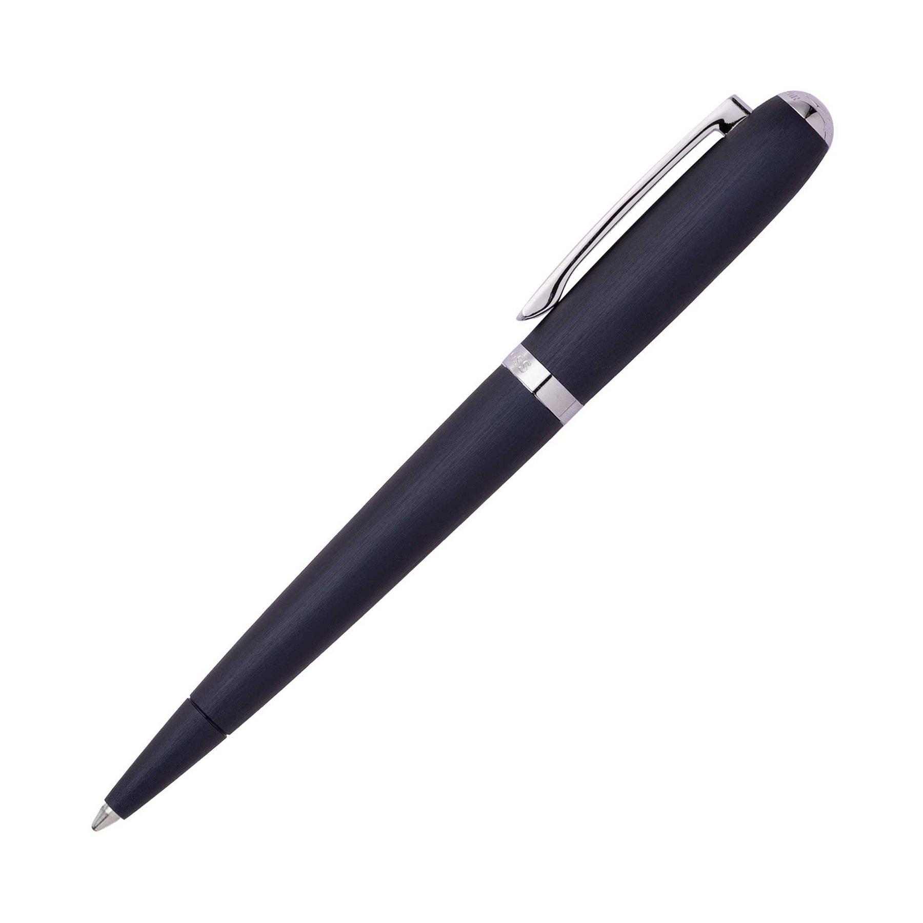 Hugo Boss Химикалка Contour Brushed, в кутия, тъмносиня