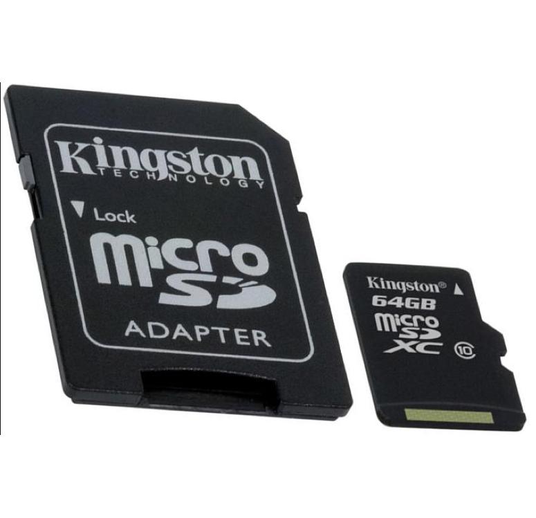 Kingston microSDXC Card 64GB C10 - microSDXC памет карта + SD адаптер (клас 10) | JAR Computers Kingston microSDXC Card 64GB C10 - microSDXC памет карта + SD адаптер (клас 10)