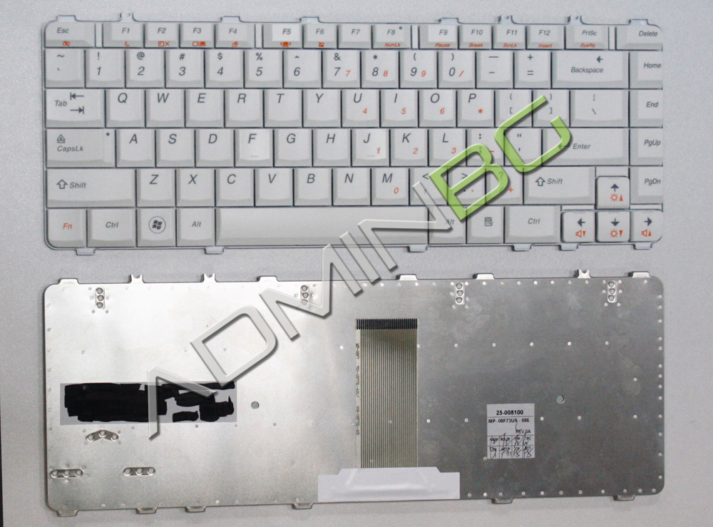 Клавиатура за лаптоп Lenovo IdeaPad Y550A Y550 Y550P White с Кирилица | JAR Computers Клавиатура за лаптоп Lenovo IdeaPad Y550A Y550 Y550P White с Кирилица