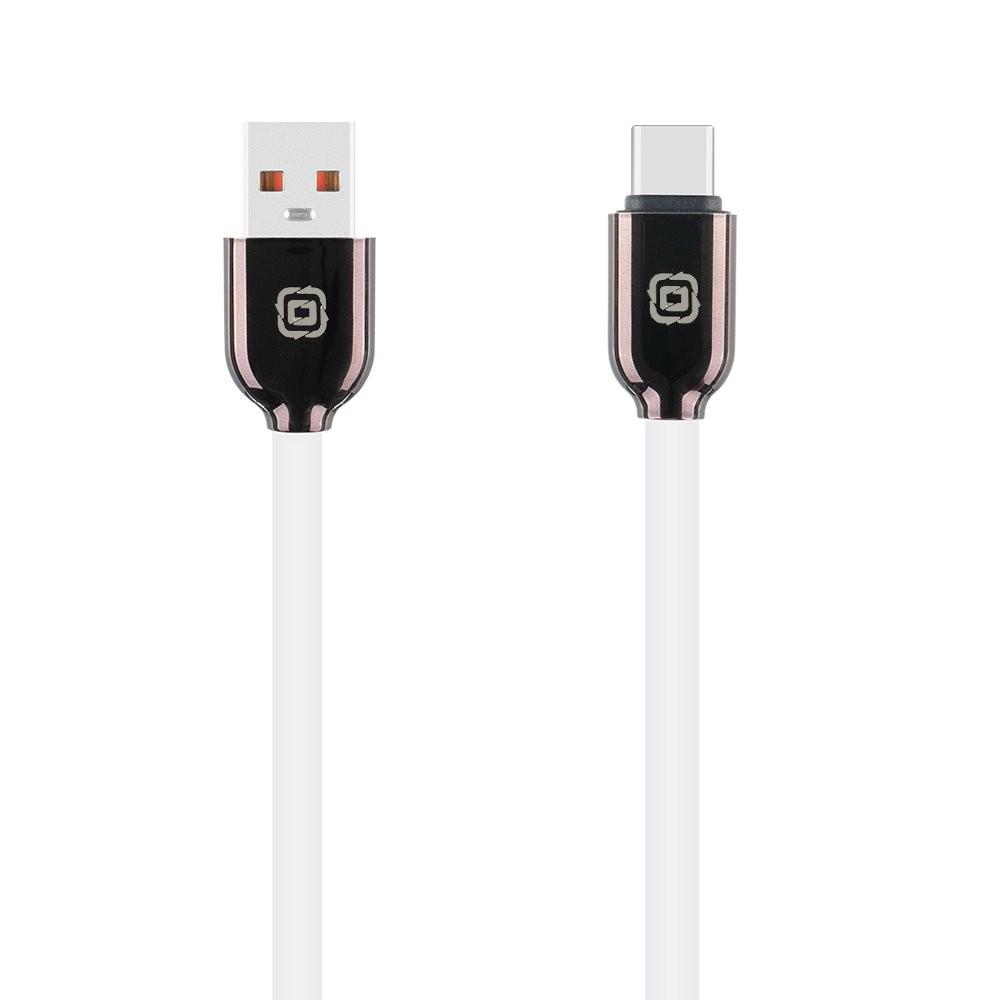 OBALME Sleek USB-A to USB-C Cable 18W - USB-A към USB-C кабел за устройства с USB-C порт (100 см) (бял)