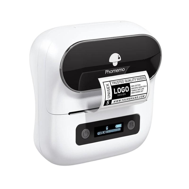 Принтер Phomemo M220-WH, мини, без мастило, максимална широчина на етикета 75 mm, бял