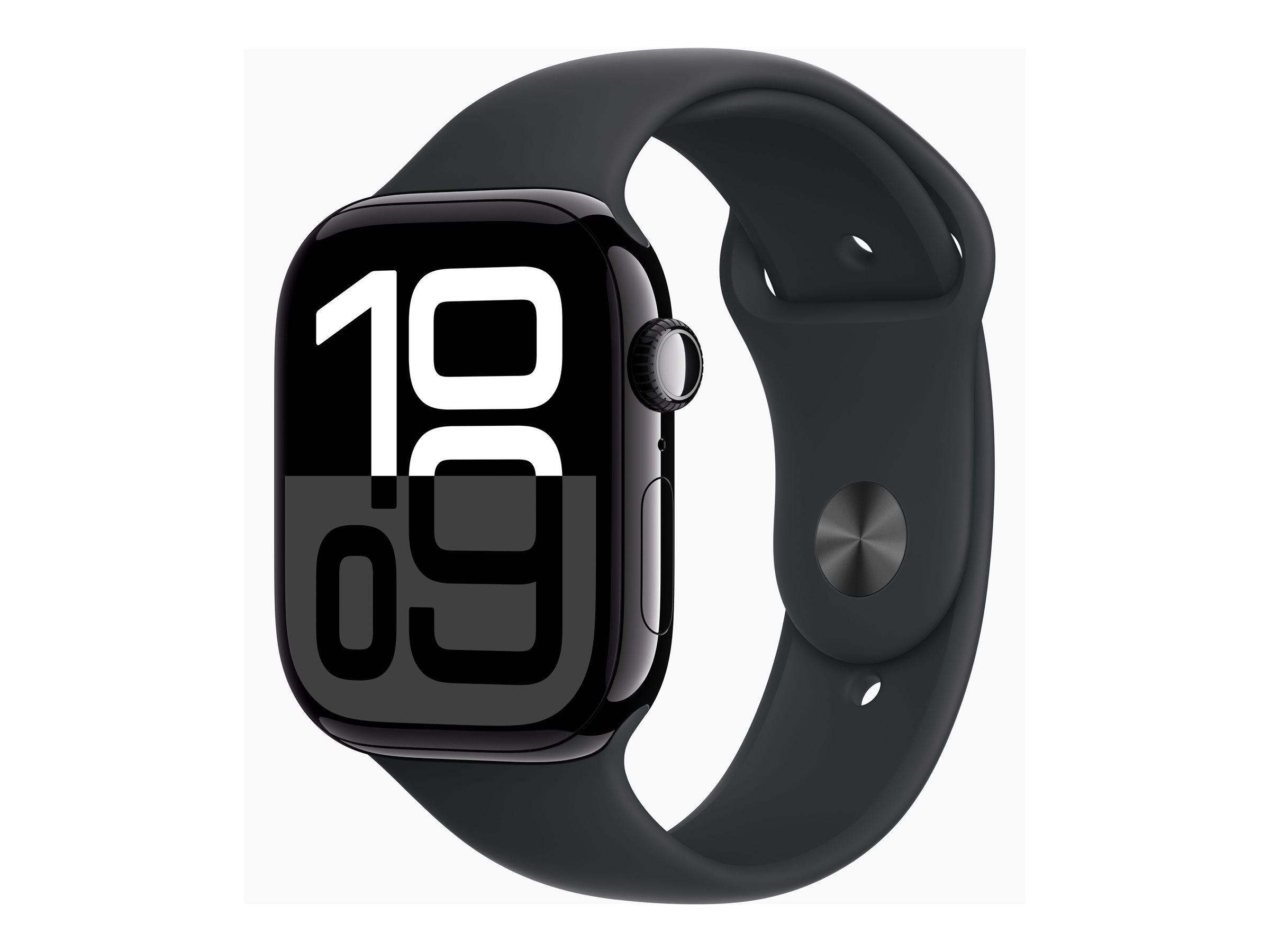 APPLE Watch Series 10 GPS 46mm Jet Black Aluminium Case with Black Sport Band - M/L | JAR Computers APPLE Watch Series 10 GPS 46mm Jet Black Aluminium Case with Black Sport Band - M/L