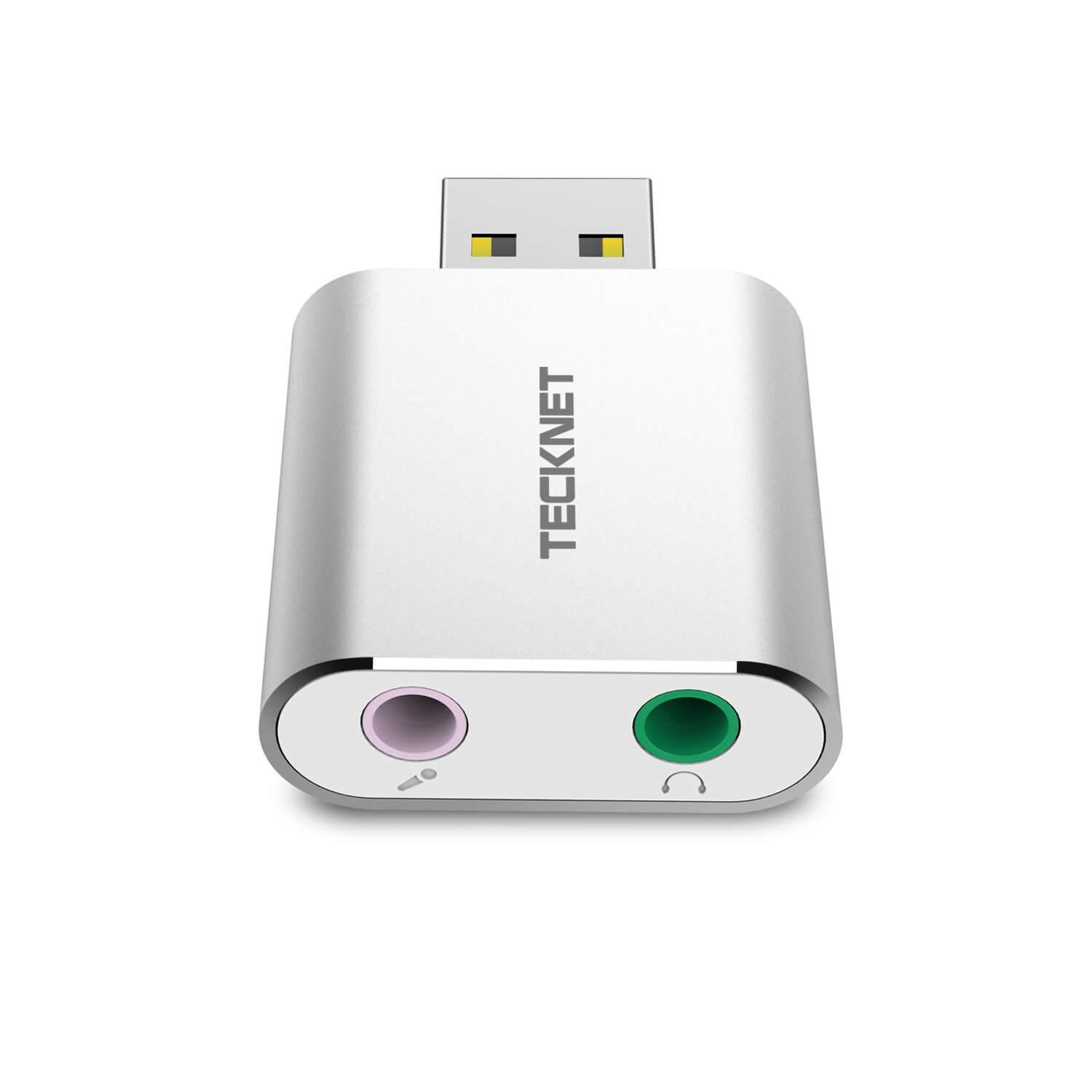 Аудио адаптер за компютри - TeckNet UA110 Aluminum USB External Stereo Sound Adapter (сребрист) | JAR Computers Аудио адаптер за компютри - TeckNet UA110 Aluminum USB External Stereo Sound Adapter (сребрист)