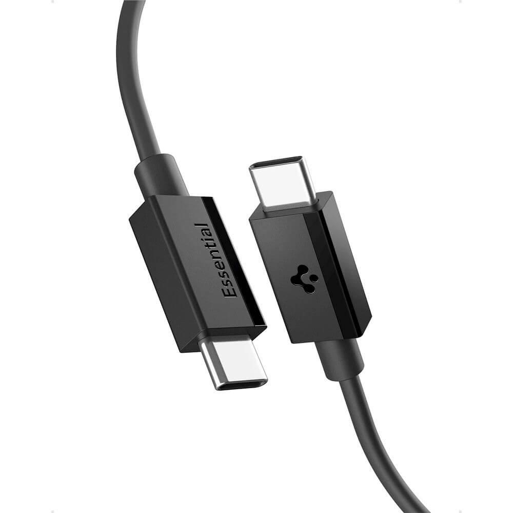Кабел с бързо зареждане за устройства с USB-C порт - Spigen Essential USB-C to USB-C Cable 60W (200 см) (черен) | JAR Computers Кабел с бързо зареждане за устройства с USB-C порт - Spigen Essential USB-C to USB-C Cable 60W (200 см) (черен)