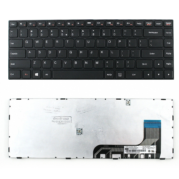 Клавиатура за лаптоп Lenovo IdeaPad 100-14 Черна с черна рамка US/UK