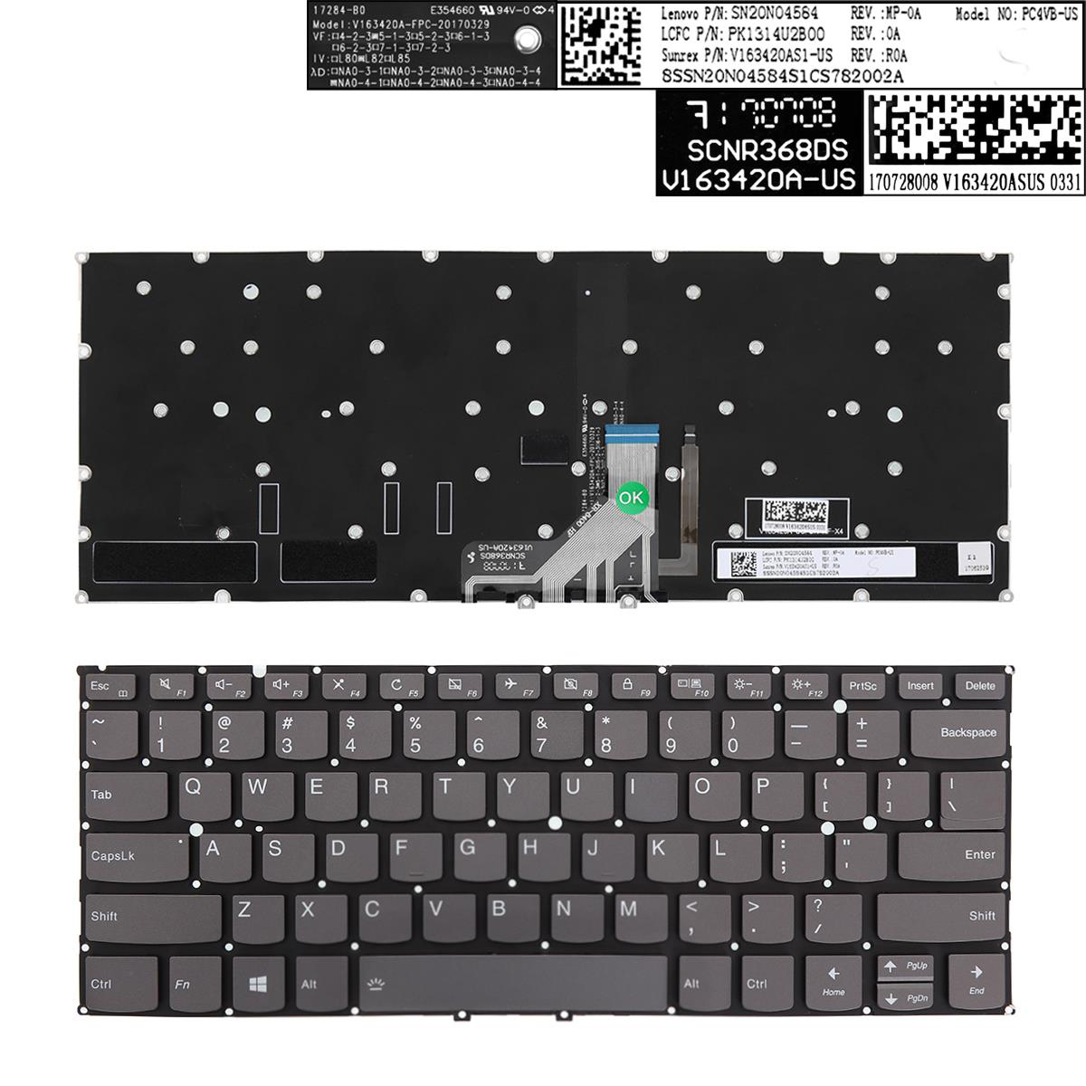 Клавиатура за лаптоп Lenovo Yoga 920-13IKB Сива Без Рамка С Подсветка / Gray Without Frame With Backlit US/UK  Оригинална | JAR Computers Клавиатура за лаптоп Lenovo Yoga 920-13IKB Сива Без Рамка С Подсветка / Gray Without Frame With Backlit US/UK  Оригинална