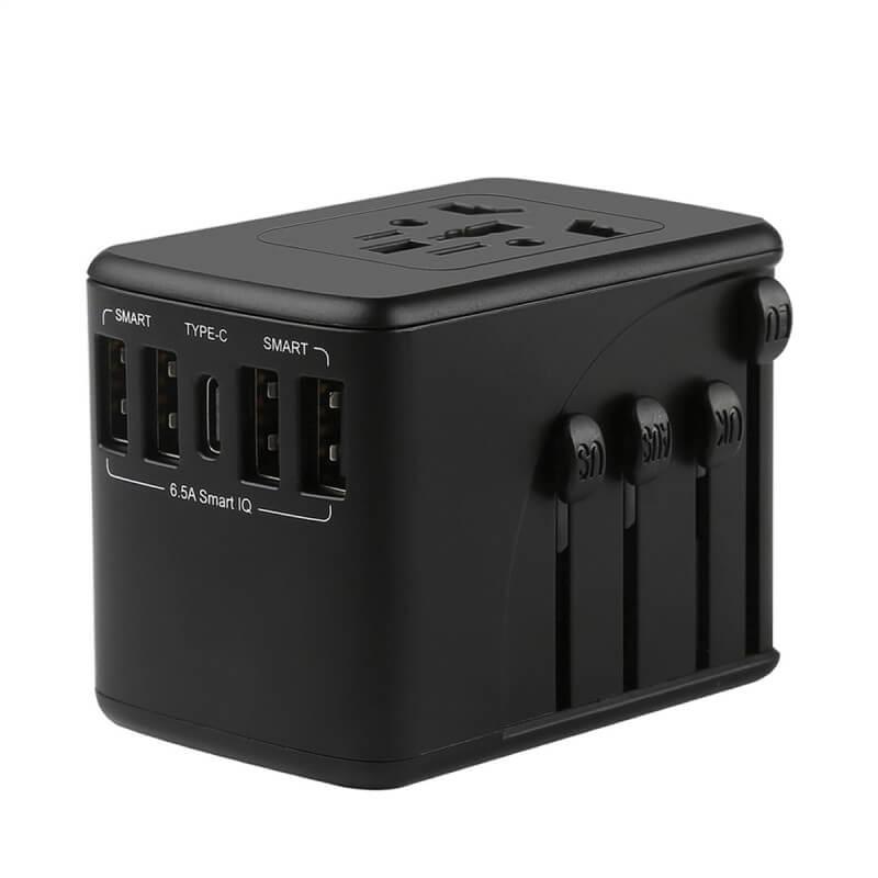 Комбинирано захранване 4xUSB-A и 1xUSB-C и преходници за цял свят в едно устройство за мобилни устройства - Omega Power Travel Adaptor OTRA30W | JAR Computers Комбинирано захранване 4xUSB-A и 1xUSB-C и преходници за цял свят в едно устройство за мобилни устройства - Omega Power Travel Adaptor OTRA30W