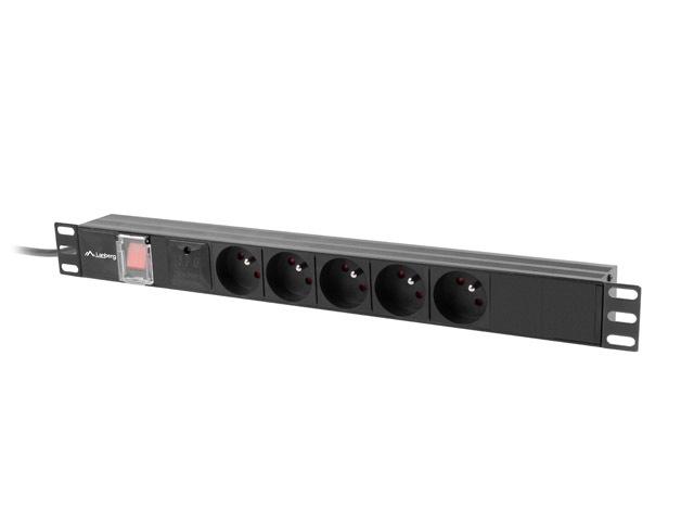 Lanberg power distribution unit (pdu) 19" 1U 16a 2m 5x french outlets black