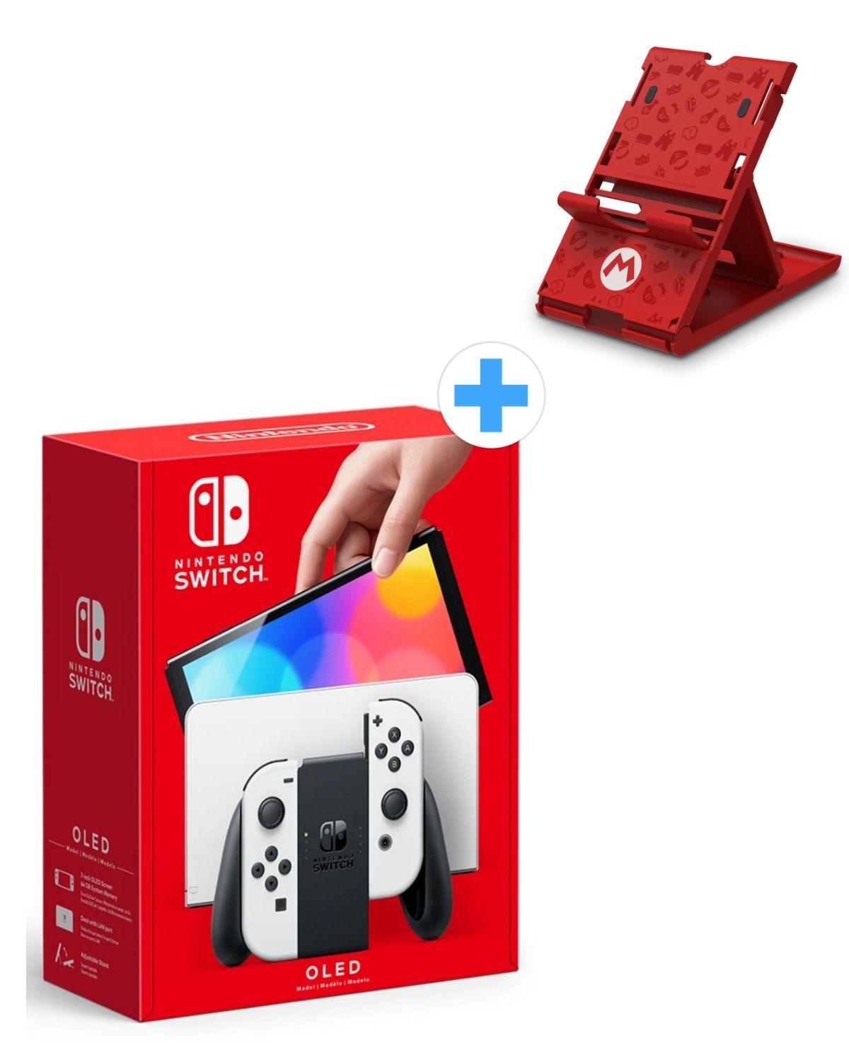 Nintendo Switch OLED - White + Super Mario Playstand