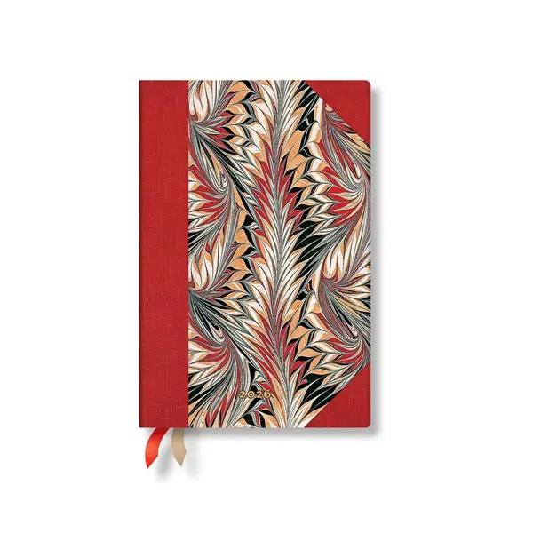 Paperblanks Планер Rubedo, Mini, хоризонтален, твърда корица, 80 листа, за 2026 година