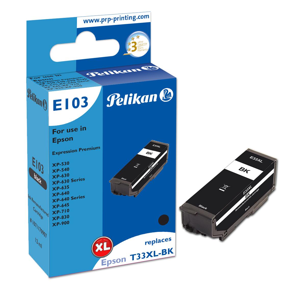 Pelikan E103 глава и патрон за мастиленоструен принтер 1 броя Съвместим Висок (XL) добив Черен | JAR Computers Pelikan E103 глава и патрон за мастиленоструен принтер 1 броя Съвместим Висок (XL) добив Черен