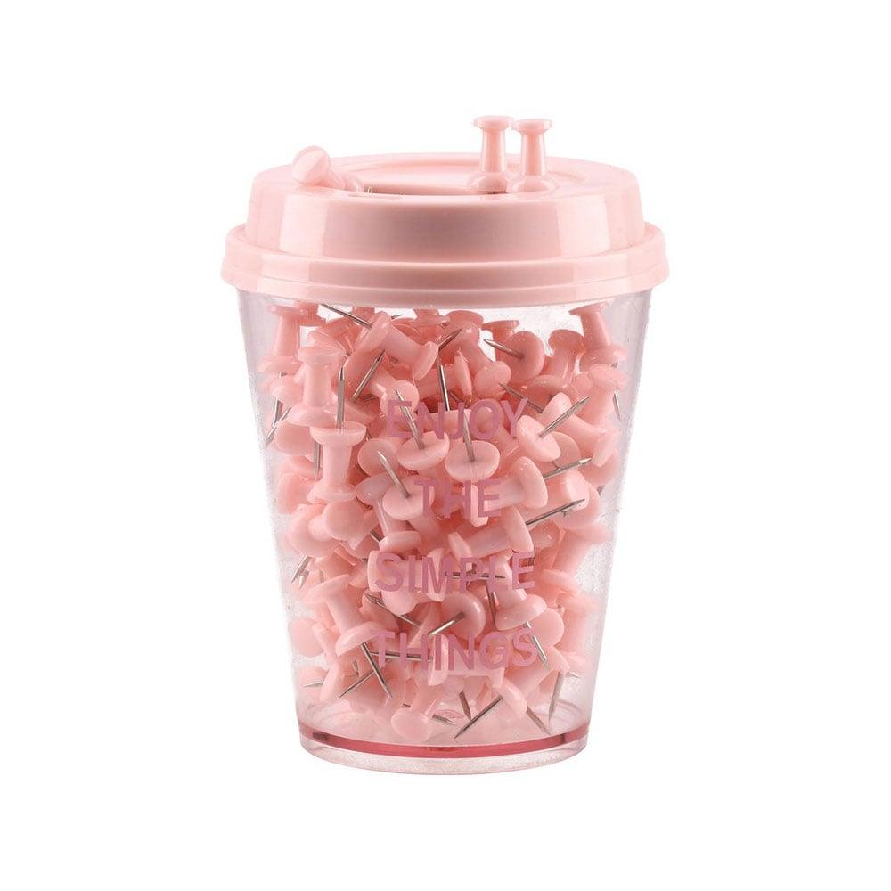 Пинчета за коркова дъска Biro Time Malachite, в чаша, розови, 150 броя | JAR Computers Пинчета за коркова дъска Biro Time Malachite, в чаша, розови, 150 броя