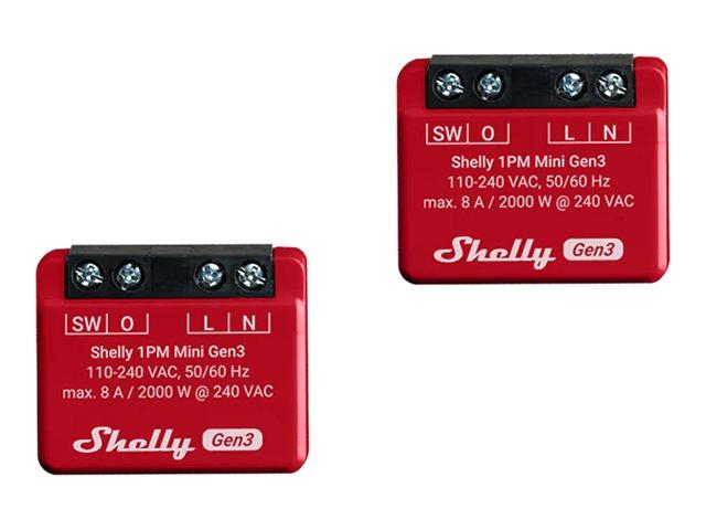 SHELLY 1PM Mini Gen3 2-Pack WLAN PM Switch | JAR Computers SHELLY 1PM Mini Gen3 2-Pack WLAN PM Switch