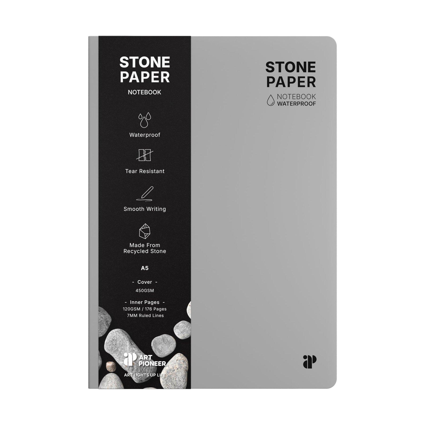 Art Pioneer Тетрадка Stone Paper, A5, твърда корица, 88 листа, сива