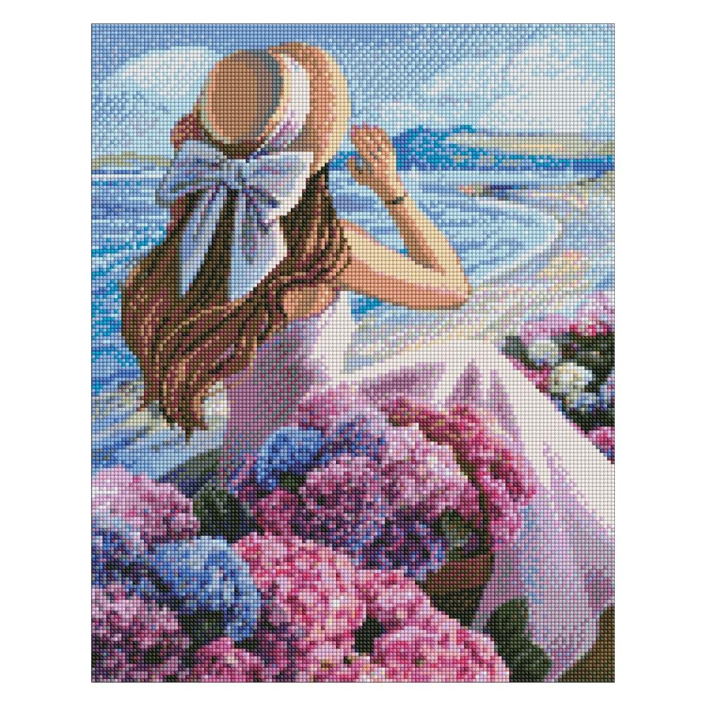 Диамантена мозайка IDEYKA, с подрамка, FLOWERING COAST/Цветен бряг, 40х50 см | JAR Computers Диамантена мозайка IDEYKA, с подрамка, FLOWERING COAST/Цветен бряг, 40х50 см
