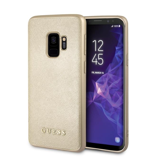 Дизайнерски кожен кейс за Samsung Galaxy S9 - Guess Iridescent Leather Hard Case (златист) | JAR Computers Дизайнерски кожен кейс за Samsung Galaxy S9 - Guess Iridescent Leather Hard Case (златист)