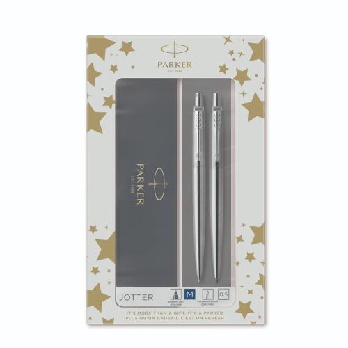 Комплект PARKER Royal Jotter Stainless Steel CT автоматична химикалка и молив, метални, в кутия | JAR Computers Комплект PARKER Royal Jotter Stainless Steel CT автоматична химикалка и молив, метални, в кутия