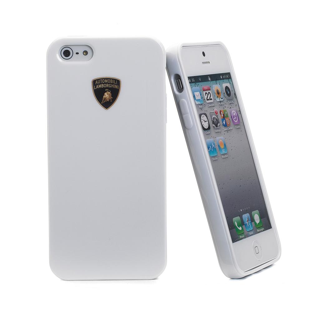 Луксозен силиконов калъф за iPhone 5, iPhone 5S, iPhone SE - Lamborghini Slick Case (бял) | JAR Computers Луксозен силиконов калъф за iPhone 5, iPhone 5S, iPhone SE - Lamborghini Slick Case (бял)