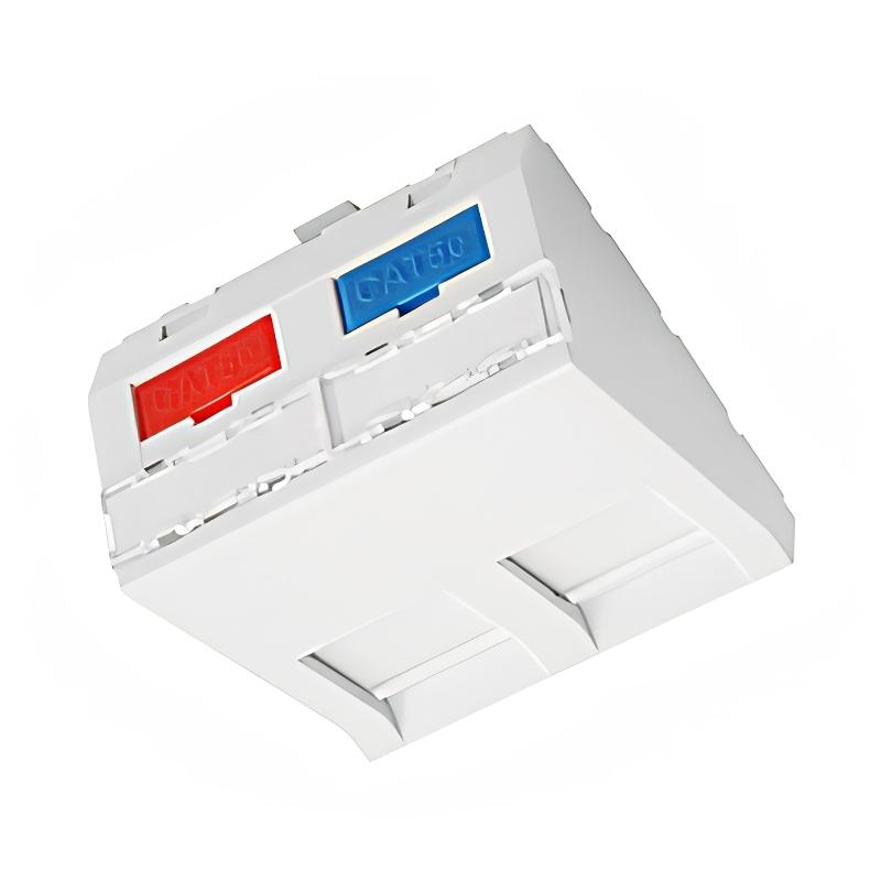Модул/кутия за Keystone Бял - Solarix SXF-M-2-45-WH-U | JAR Computers Модул/кутия за Keystone Бял - Solarix SXF-M-2-45-WH-U