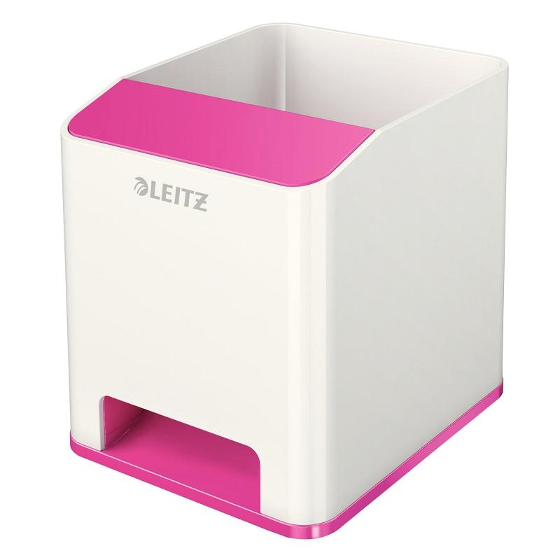 Моливник LEITZ WOW, две отделения, 98х100х101 мм, Polystyrene, бял/цикламен | JAR Computers Моливник LEITZ WOW, две отделения, 98х100х101 мм, Polystyrene, бял/цикламен