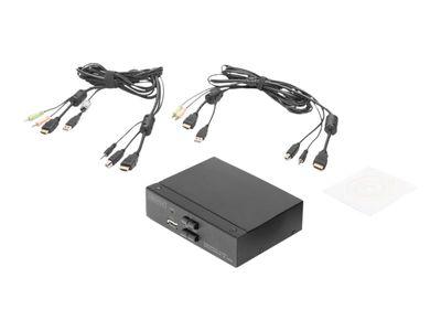 Мрежов комутатор DIGITUS DS-12870 - KVM / audio / USB switch - 2 ports