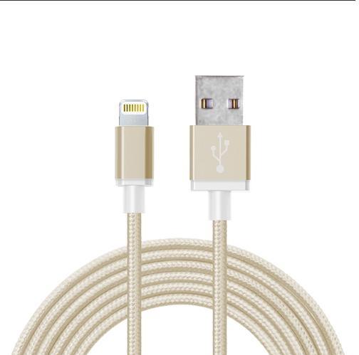 Плетен Lightning кабел за iPhone, iPad, iPod с Lightning - Data Lightning Cable (златист) | JAR Computers Плетен Lightning кабел за iPhone, iPad, iPod с Lightning - Data Lightning Cable (златист)