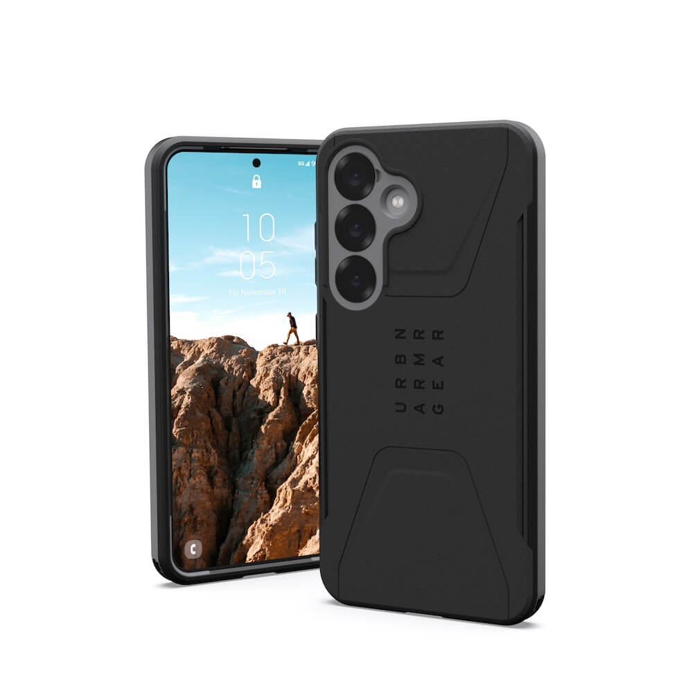 Удароустойчив хибриден кейс с MagSafe за Samsung Galaxy S25 - Urban Armor Gear Civilian MagSafe Case (черен) | JAR Computers Удароустойчив хибриден кейс с MagSafe за Samsung Galaxy S25 - Urban Armor Gear Civilian MagSafe Case (черен)