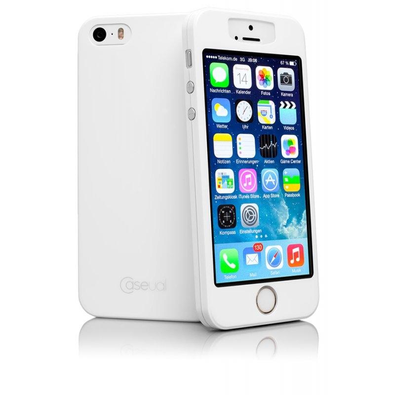Ултра-тънък кейс с вграден протектор за дисплея за iPhone 5S - Caseual thinSkin (бял) | JAR Computers Ултра-тънък кейс с вграден протектор за дисплея за iPhone 5S - Caseual thinSkin (бял)
