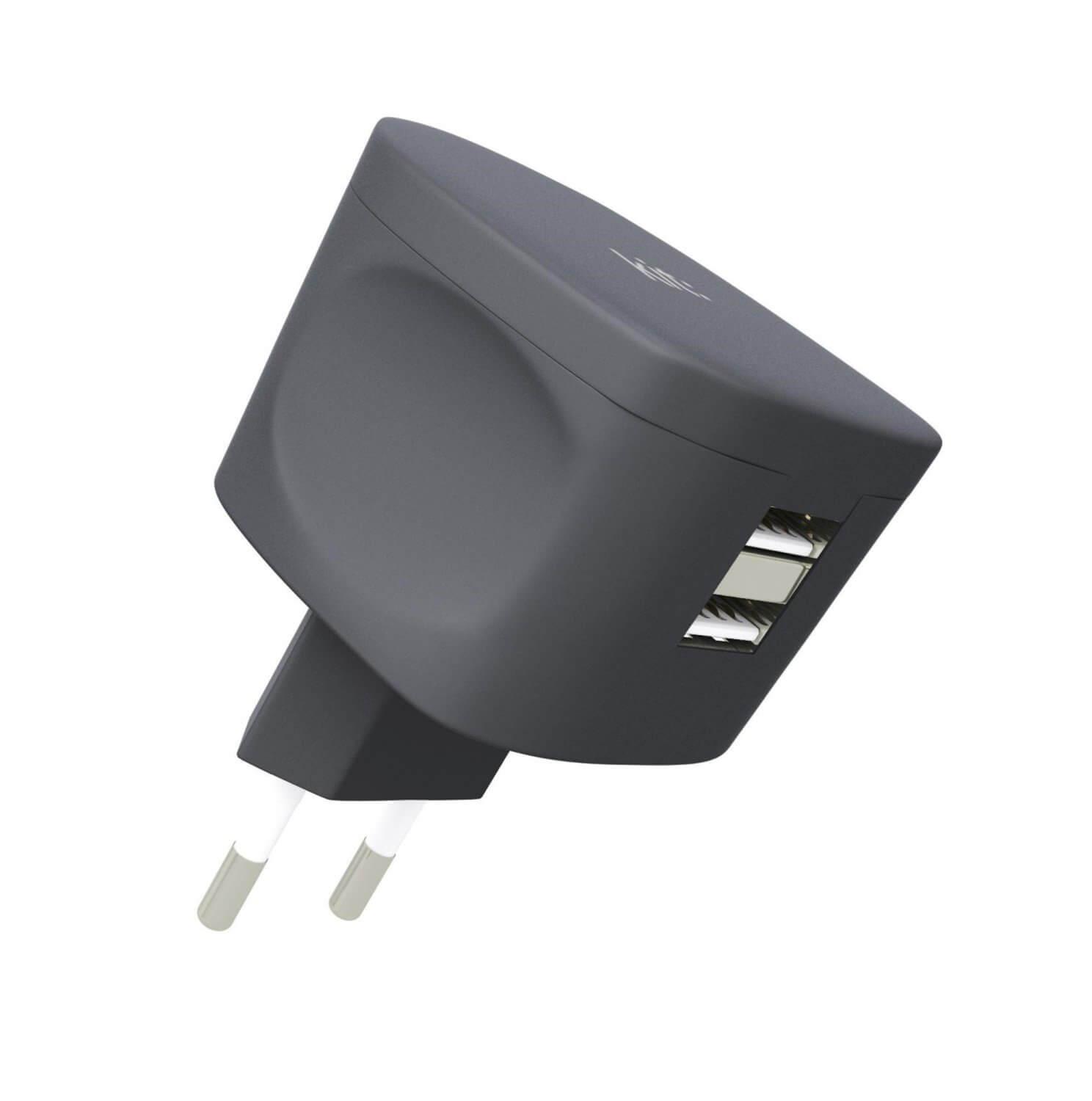 Захранване за ел. мрежа 3.4A с два USB изхода - Kit Fresh 3.4A Wall Charger (черен) | JAR Computers Захранване за ел. мрежа 3.4A с два USB изхода - Kit Fresh 3.4A Wall Charger (черен)
