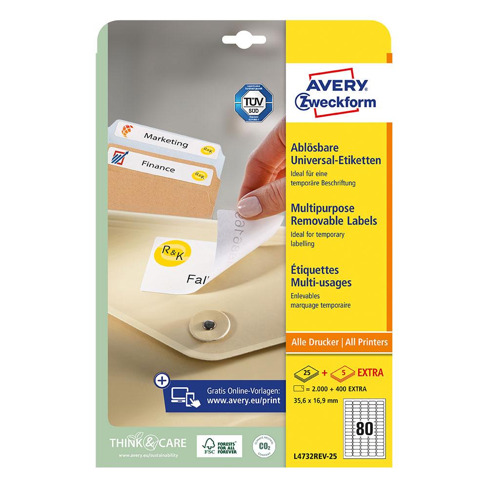 Етикети Avery отлеп. 35.6/16.9 80ет 30л