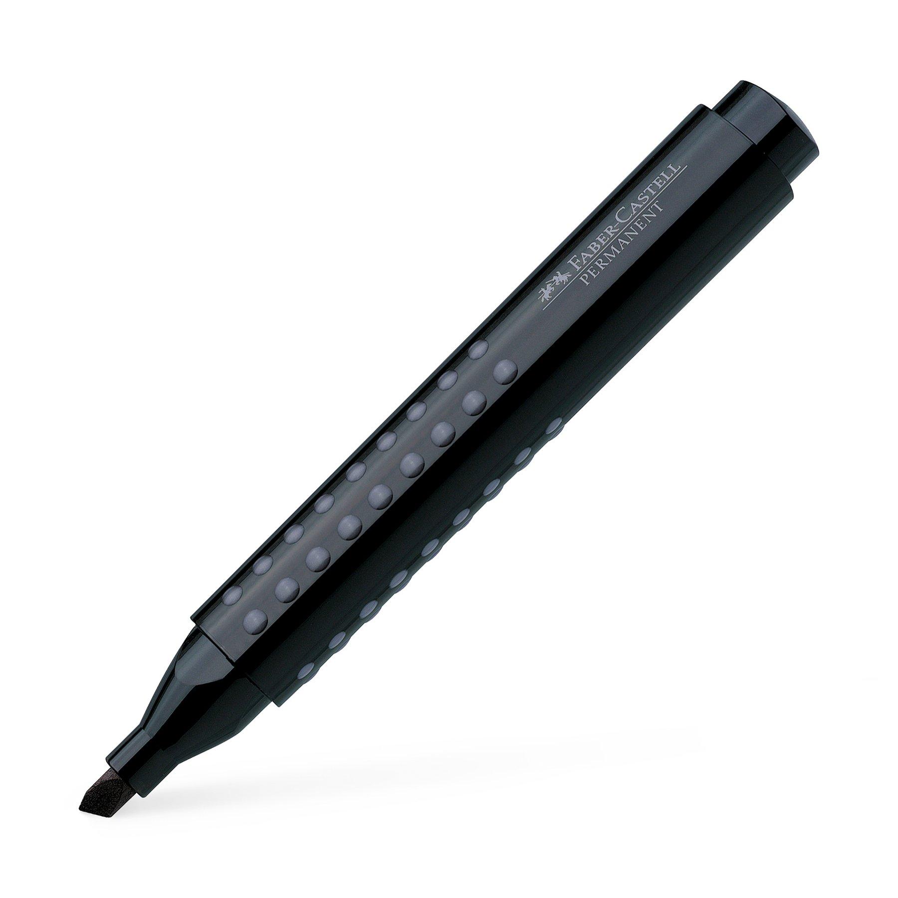 Faber-Castell Перманентен маркер Grip, със скосен връх, черен