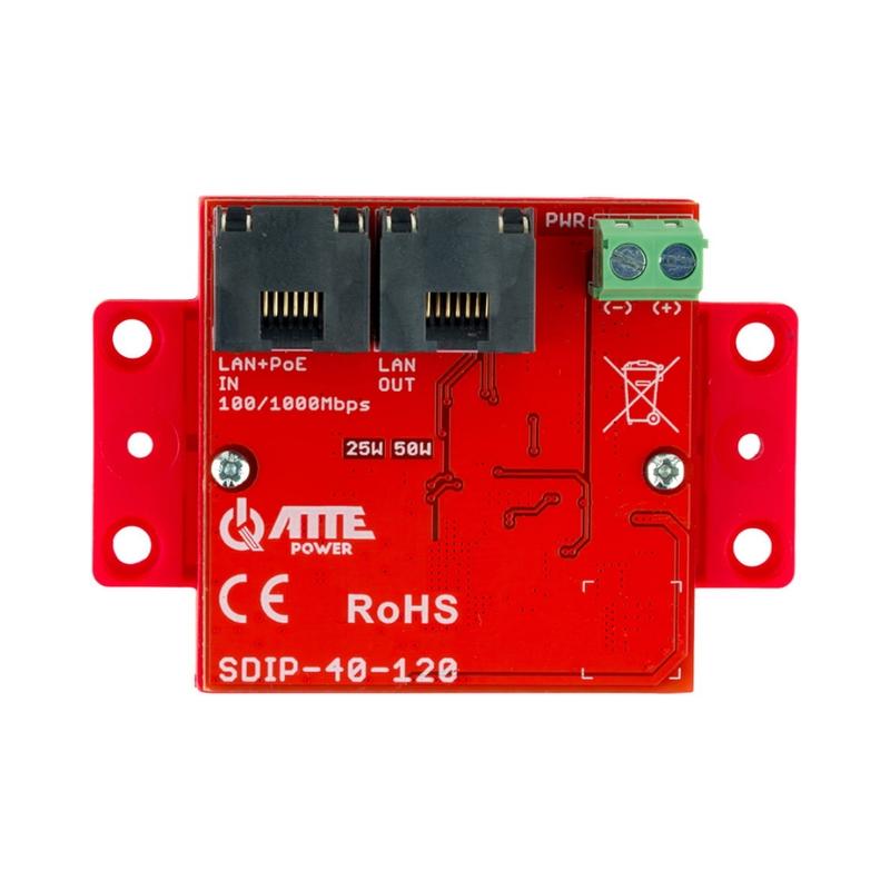 Gigabit PoE адаптер понижаващ напрежението до 12V 40W - ATTE Power SDIP-40-120 | JAR Computers Gigabit PoE адаптер понижаващ напрежението до 12V 40W - ATTE Power SDIP-40-120