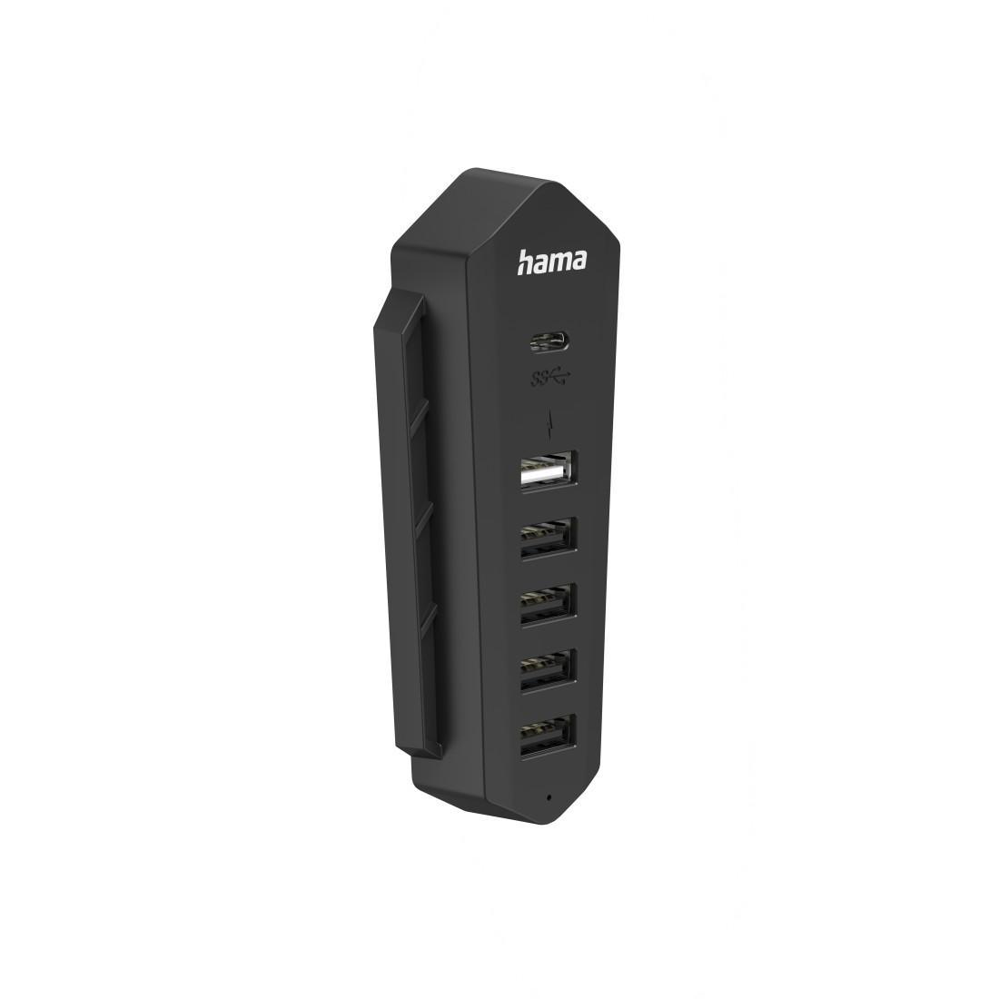 HAMA Хъб за Playstation 5, 6in1 USB, (1x USB-C, 5x USB-A), черно