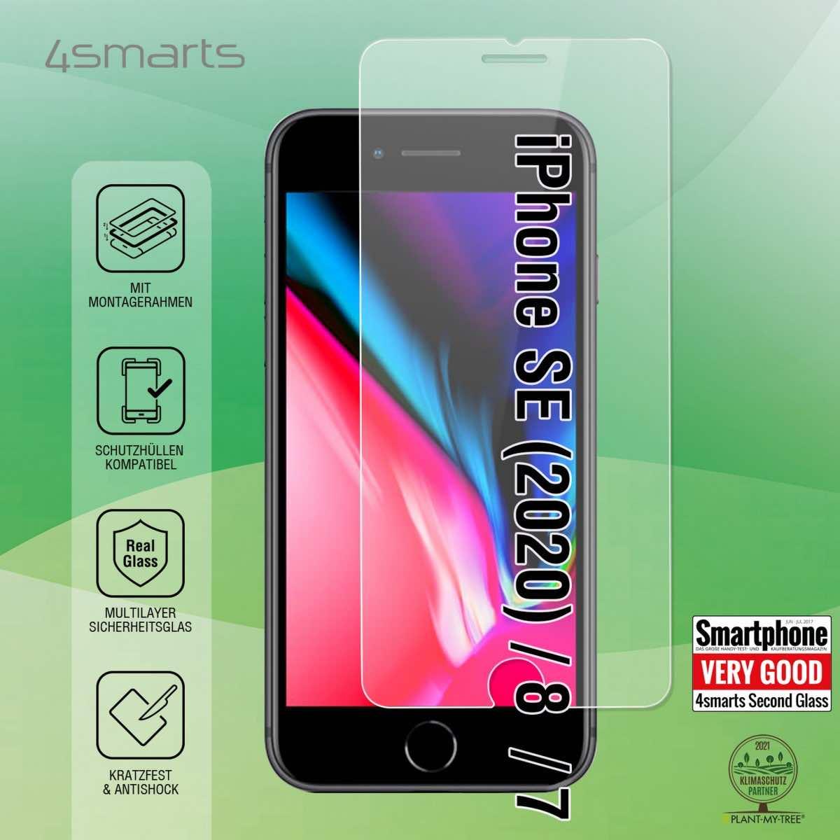 Калено стъклено защитно покритие за дисплея на iPhone SE (2022), iPhone SE (2020), iPhone 8, iPhone 7 - 4smarts Second Glass X-Pro Glass (прозрачен) | JAR Computers Калено стъклено защитно покритие за дисплея на iPhone SE (2022), iPhone SE (2020), iPhone 8, iPhone 7 - 4smarts Second Glass X-Pro Glass (прозрачен)