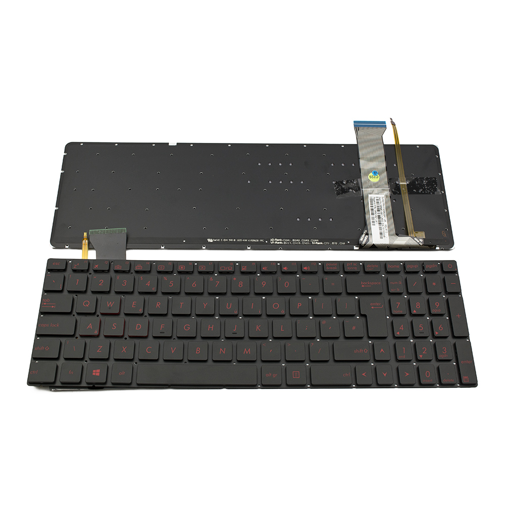 Клавиатура за лаптоп Asus ROG G552 GL552 G552V Черна Без Рамка (Голям Ентър) с Подсветка / Black Without Frame UK With Backlit | JAR Computers Клавиатура за лаптоп Asus ROG G552 GL552 G552V Черна Без Рамка (Голям Ентър) с Подсветка / Black Without Frame UK With Backlit