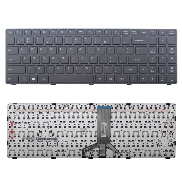 Клавиатура за лаптоп Lenovo B50-50 IdeaPad 100-15ibd Черна с Черна Рамка / Black Frame Black US/UK с Кирилица