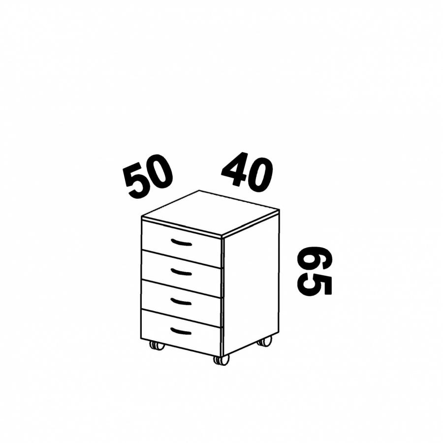 Контейнер с четири чекмеджета и ключ OfficeMarket | JAR Computers Контейнер с четири чекмеджета и ключ OfficeMarket