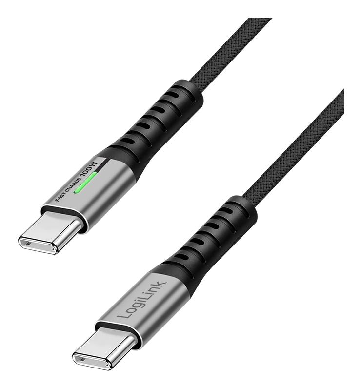 LogiLink CU0434 USB кабел USB 3.2 Gen 2x2 2 м USB C 20 Гбит/с 100 W Черен