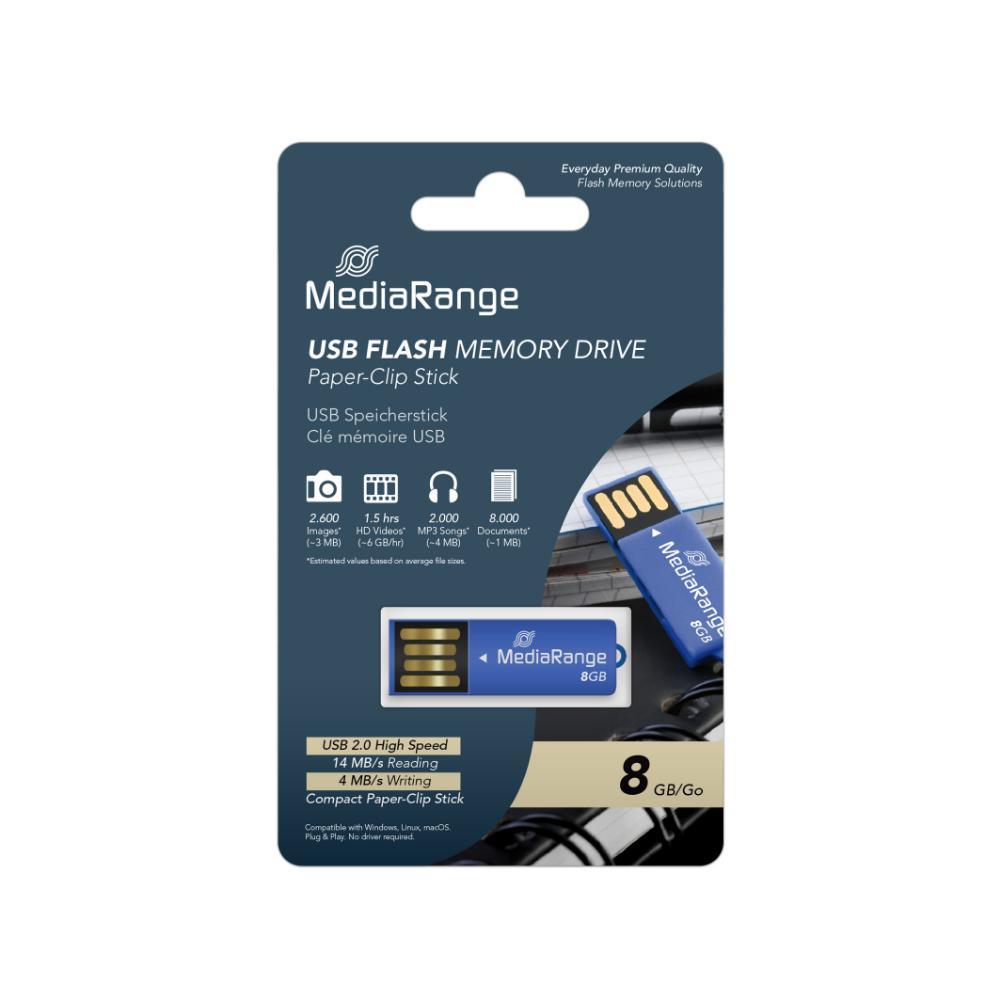 MEDIARANGE USB 2.0 NANO FLASH DRIVE 8GB BLUE (MR975)