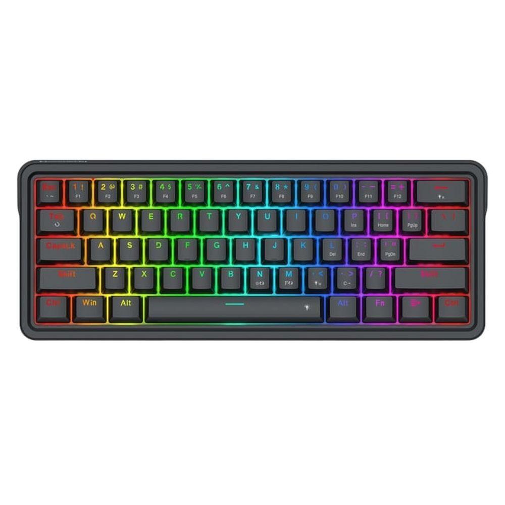 Механична геймърска клавиатура Redragon Ironguard K722-RGB RGB осветление сиви суичове - черна