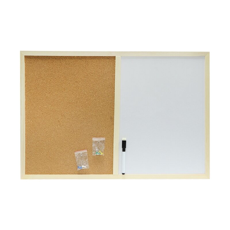 Office 1 Комбинирана дъска, бяла и коркова, с дървена рамка, 60 x 90 cm | JAR Computers Office 1 Комбинирана дъска, бяла и коркова, с дървена рамка, 60 x 90 cm